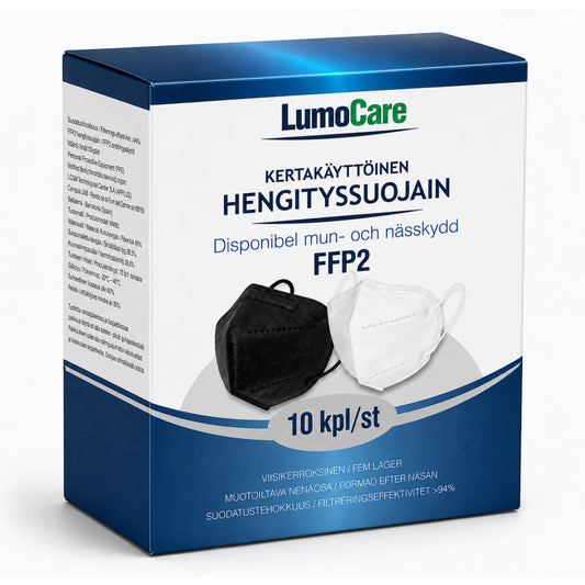 Lumocare FFP2 Hengityssuojain musta 10 kpl