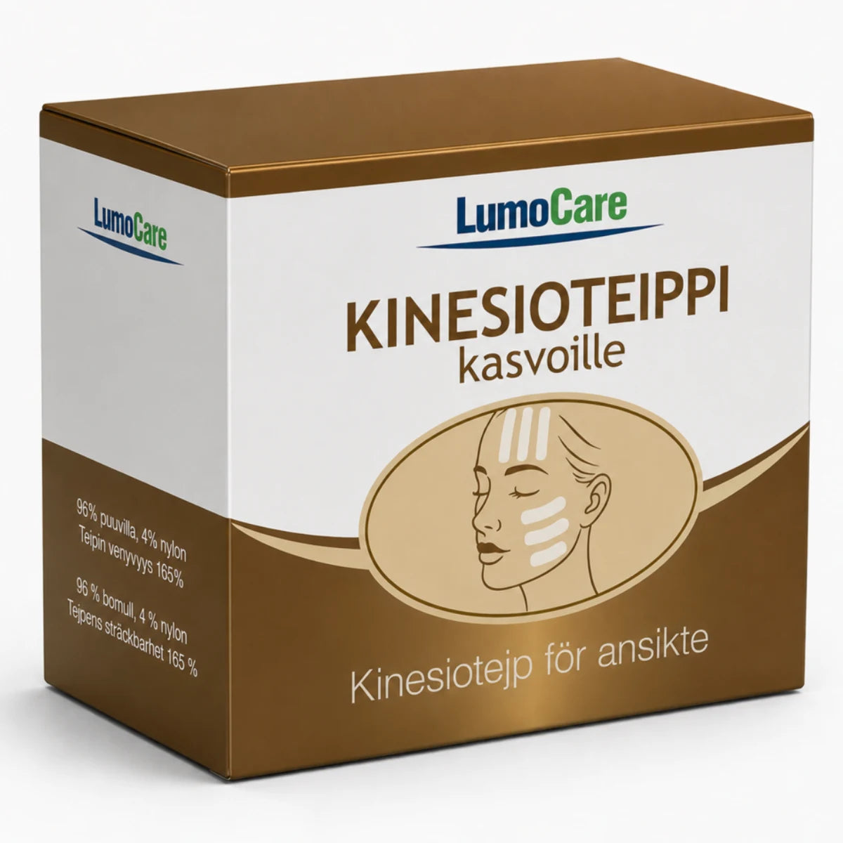 Lumocare Kinesioteippi kasvoille 2,5 cm x 5 m beige 2 kpl
