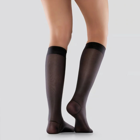 Mabs Nylon Knee musta polvitukisukka XL ohut ja tyylikäs kompressiosukka