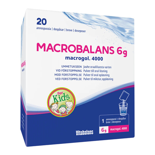 Macrobalans 20 x 6 g – makrogoli-valmiste ummetuksen hoitoon