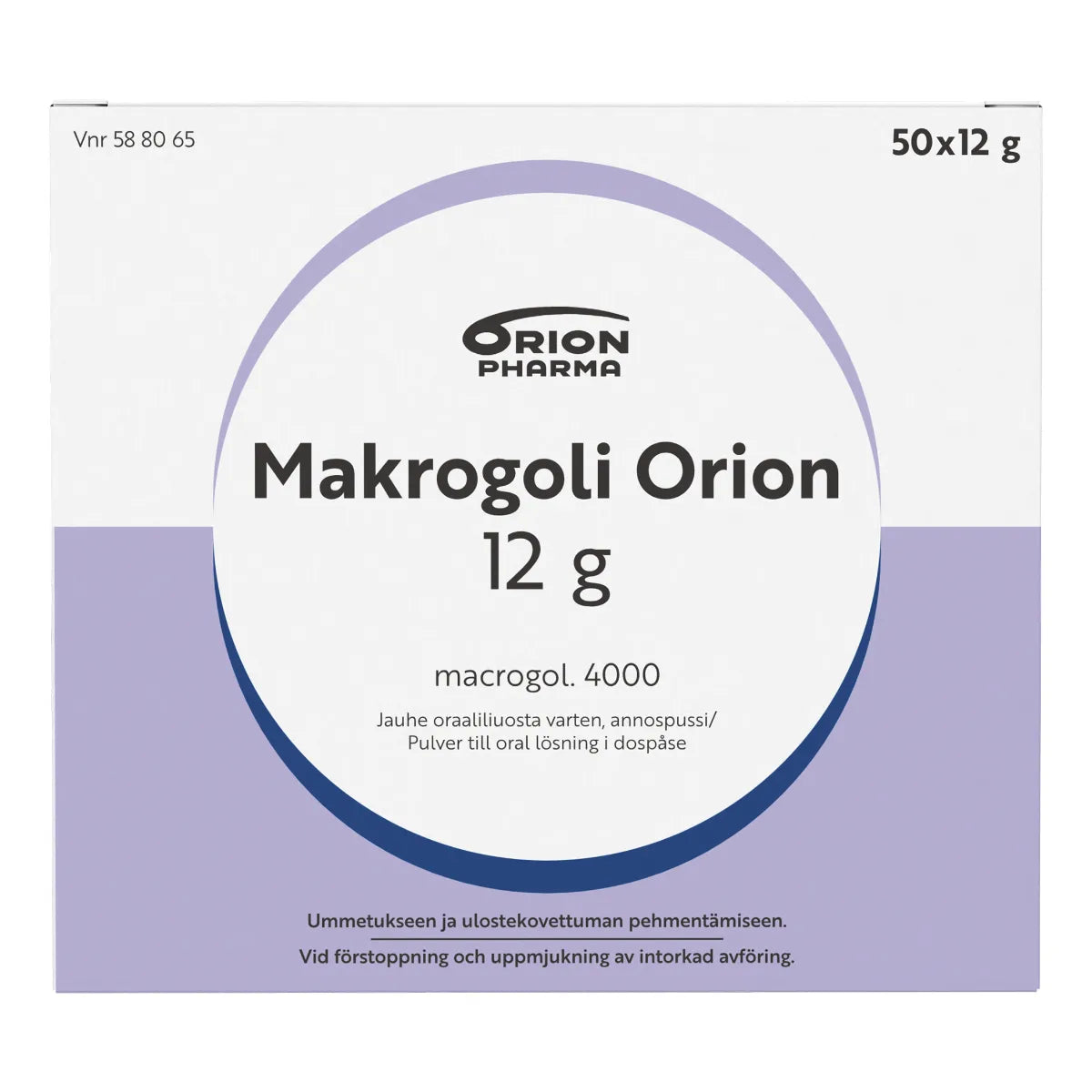 MAKROGOLI ORION 12 g jauhe oraaliliuosta varten, annospussi 50 kpl