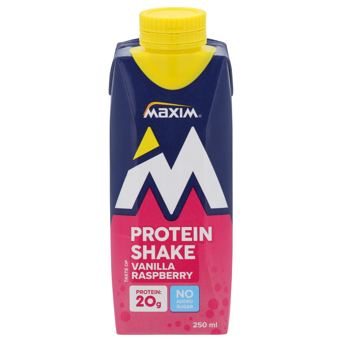 Maxim Vanilla Raspberry proteiinijuoma 250 ml – laktoositon proteiinivälipala