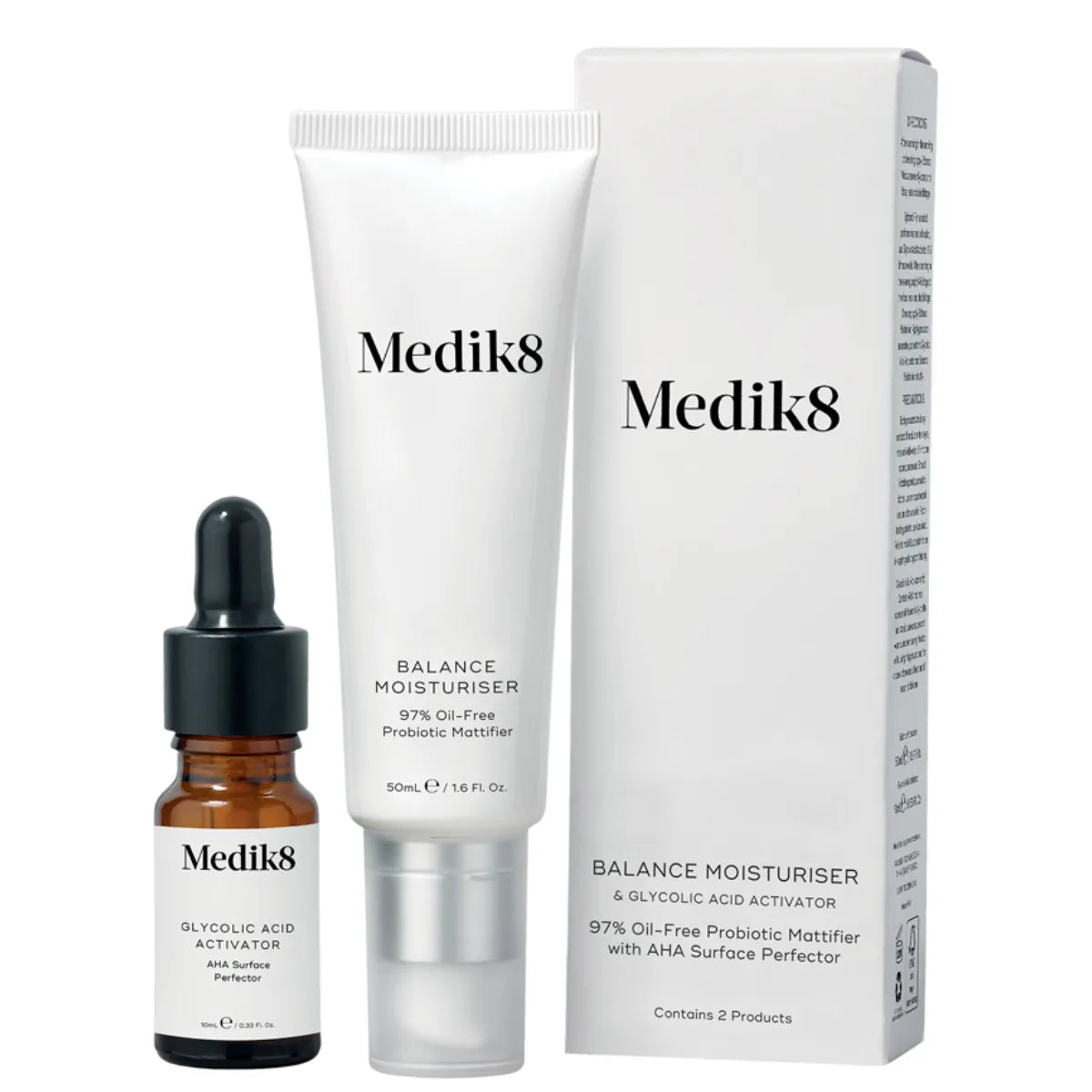 Medik8 Balance Moisturiser with Glycolic Acid Activator 50 ml – tasapainottaa ja uudistaa rasvoittuvaa ihoa