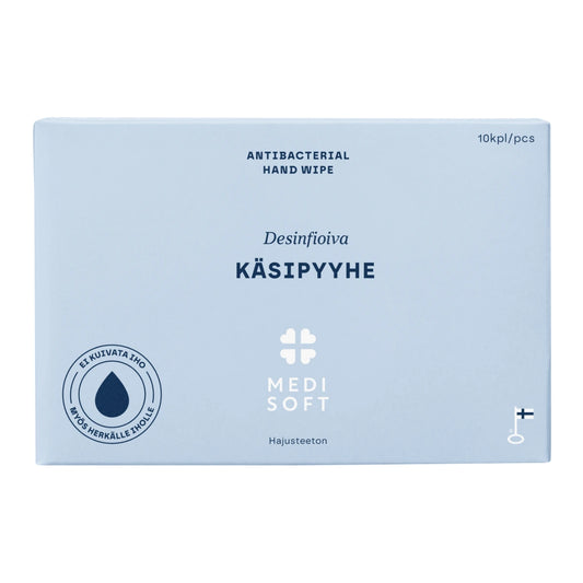Medisoft Desinfioiva pyyhe 10 kpl – yksittäispakattu desinfiointipyyhe