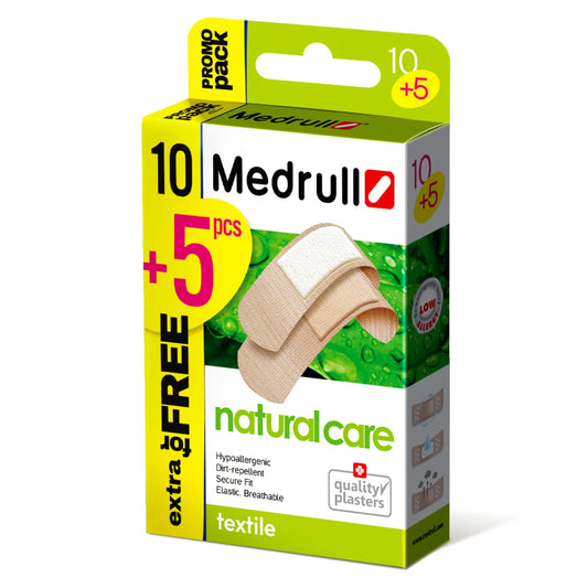MEDRULL Natural Care laastari 10+5 kpl hypoallergeeninen, hengittävä laastari