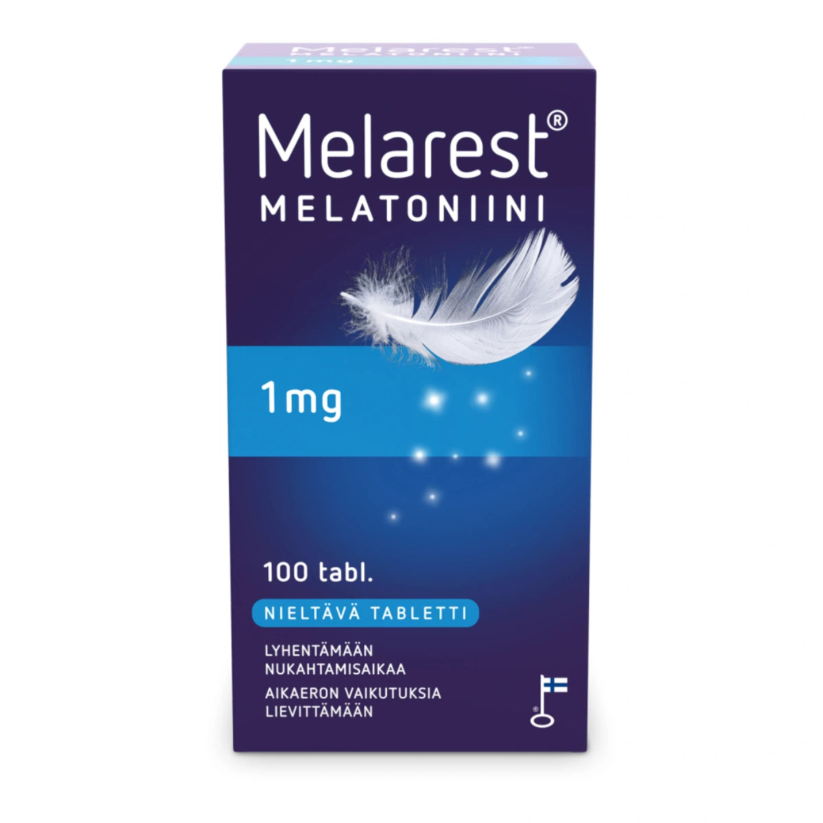 MELAREST Melatoniini 1 mg nieltävä tabletti 100 kpl lyhentämään nukahtamisaikaa