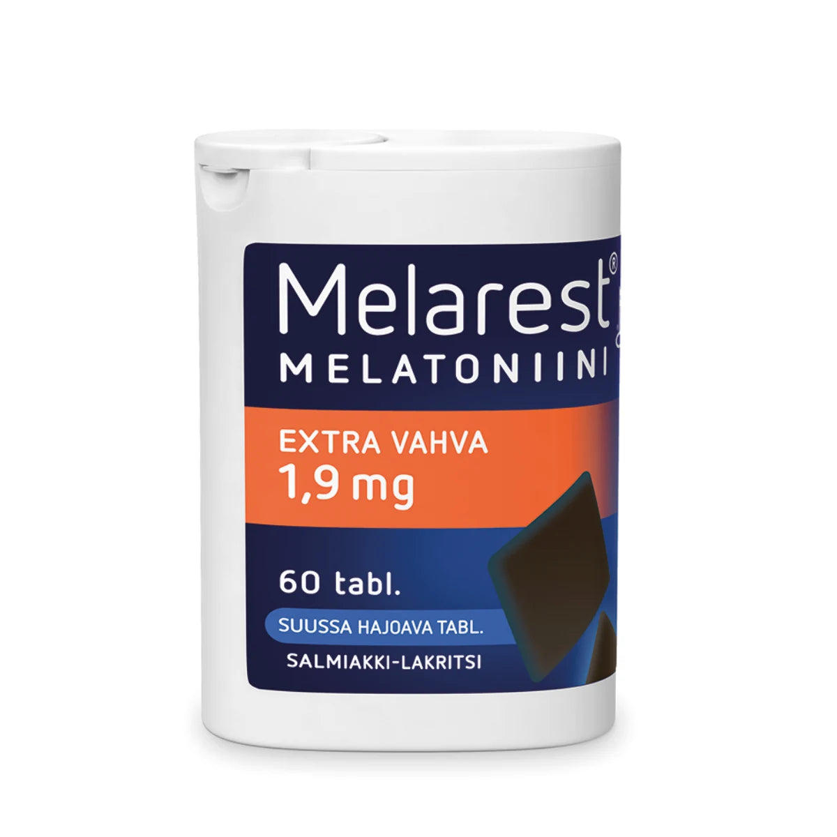 MELAREST Melatoniini Extra Vahva 1,9 mg salmiakki-lakritsi tabletti 60 kpl