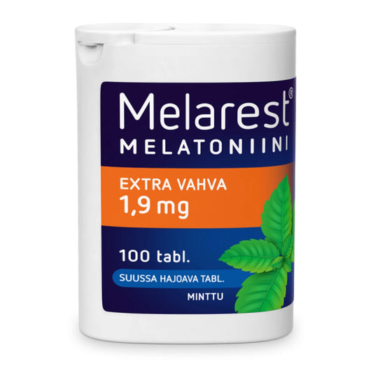 MELAREST Melatoniini Extra Vahva 1,9 mg minttu tabletti 100 kpl suussa hajoava