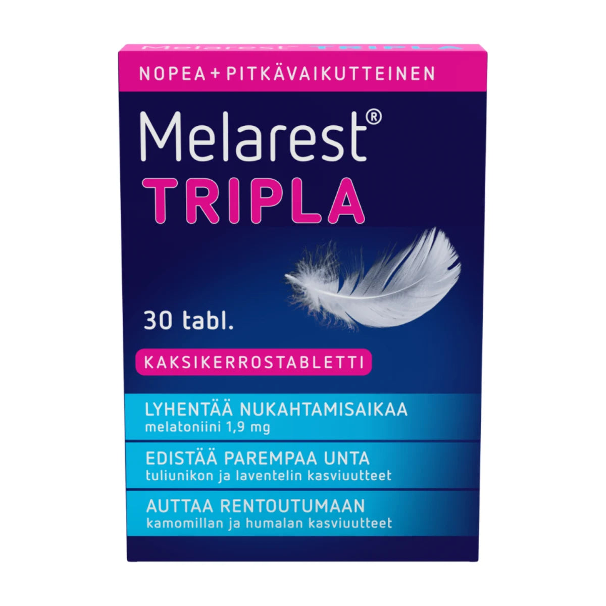 MELAREST Tripla tabletti 30 kpl kolmivaikutteinen kaksikerrostabletti