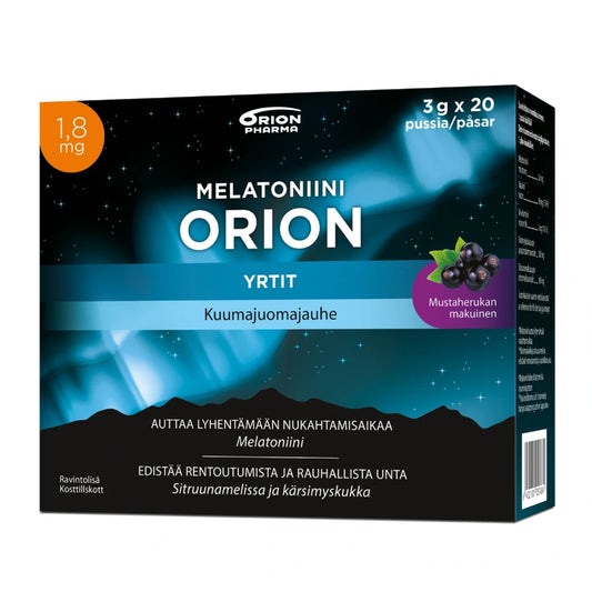 MELATONIINI Orion 1,8 mg Yrtit kuumajuomajauhe 20 kpl