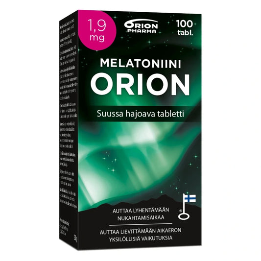 MELATONIINI Orion 1,9 mg suussa hajoava tabletti 100 kpl