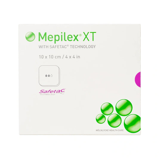 MEPILEX XT vaahtosidos 10 x10 cm 5 kpl silikonivaahtosidos haavaeritteen tehokkaaseen hallintaan