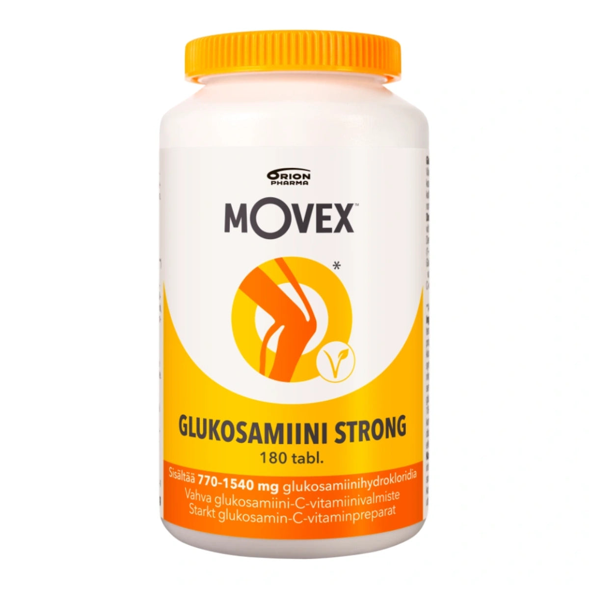 MOVEX Glukosamiini Strong tabletti 180 kpl vahva ja täysin kasvipohjainen (fermentoitu) glukosamiini-C-vitamiinivalmiste nivelten hyvinvointiin