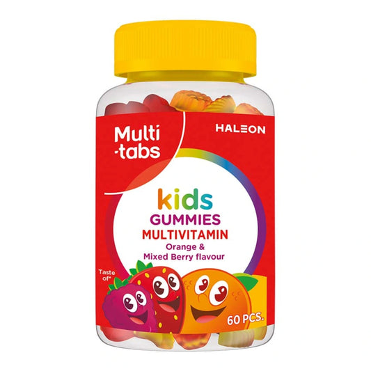 MULTI-TABS Kids Gummies appelsiinin- ja marjanmakuinen monivitamiinivalmiste 60 kpl ravintolisä lapsille