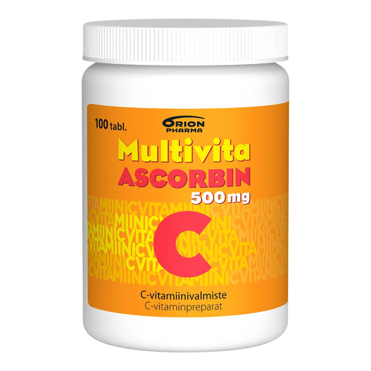MULTIVITA Ascorbin 500 mg tabletti 100 kpl nieltävä C-vitamiinivalmiste
