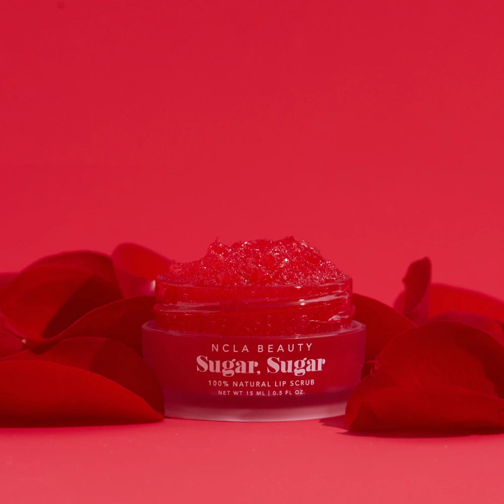 NCLA Beauty Sugar Sugar - Red Roses Lip Scrub huulikuorinta maistuu herkulliselle ruusulle