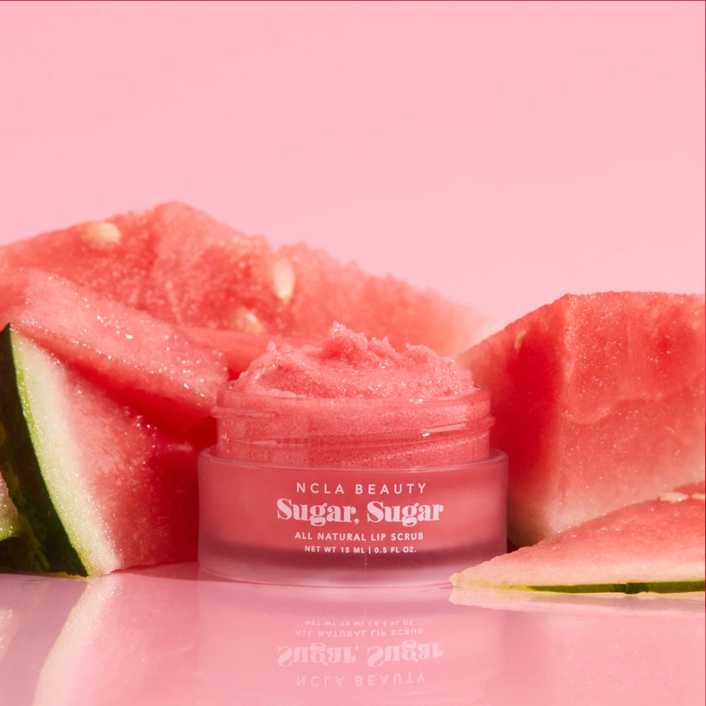 NCLA Beauty Sugar Sugar - Watermelon Lip Scrub huulikuorinta maistuu herkulliselle vesimelonille