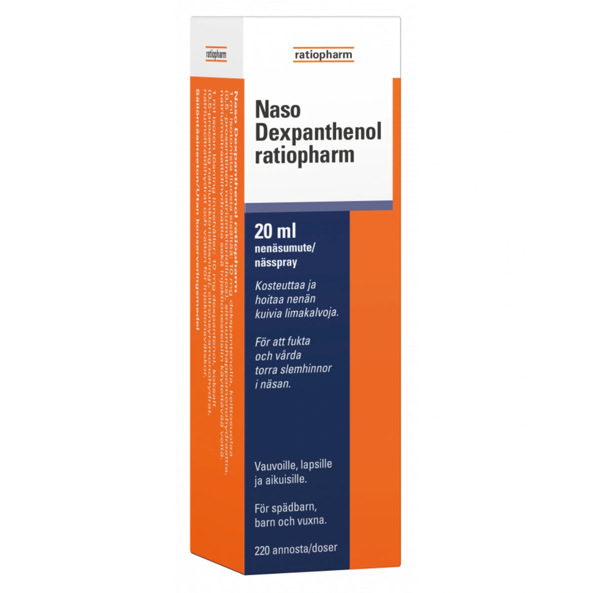 NASO Dexpanthenol Ratiopharm nenän kuivien limakalvojen hoitoon