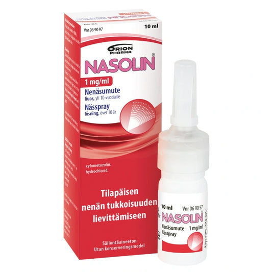 NASOLIN 1 mg/ml nenäsumute, liuos säilytysaineeton 10 ml