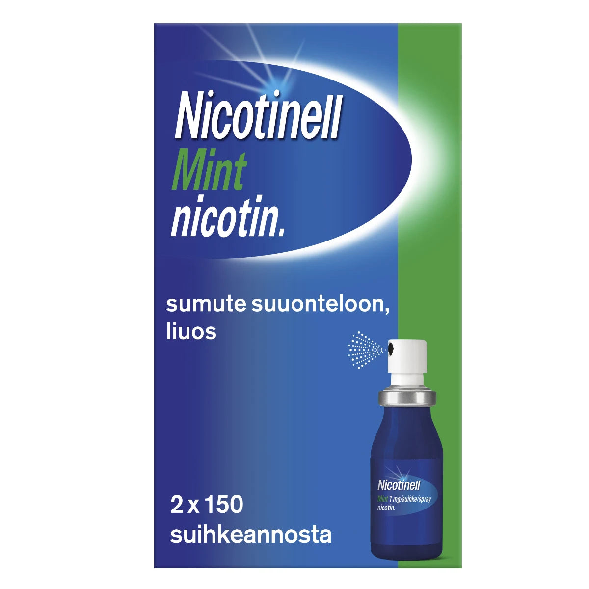 NICOTINELL MINT sumute suuonteloon, liuos 1 mg/suihke 2x150 annosta tupakoinnin lopettamiseen