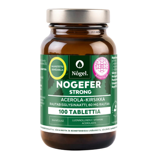 Nogel Nogefer strong acerola-kirsikka 60 mg 100 tabl