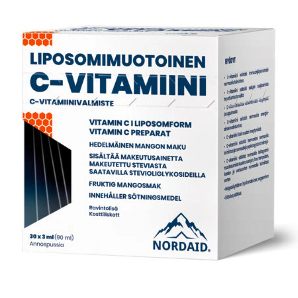 NORDAID Liposomaalinen C-vitamiini 1000 mg geeli annospusseissa 30 kpl