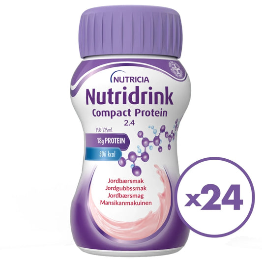 Nutridrink Compact Protein Mansikka 24 pulloa