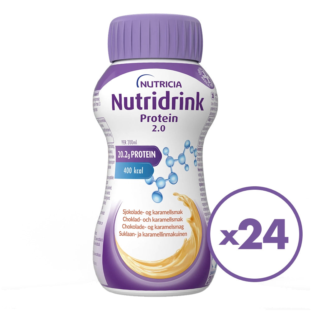 NUTRIDRINK Protein 2.0 Suklaa-karamelli 24 pulloa