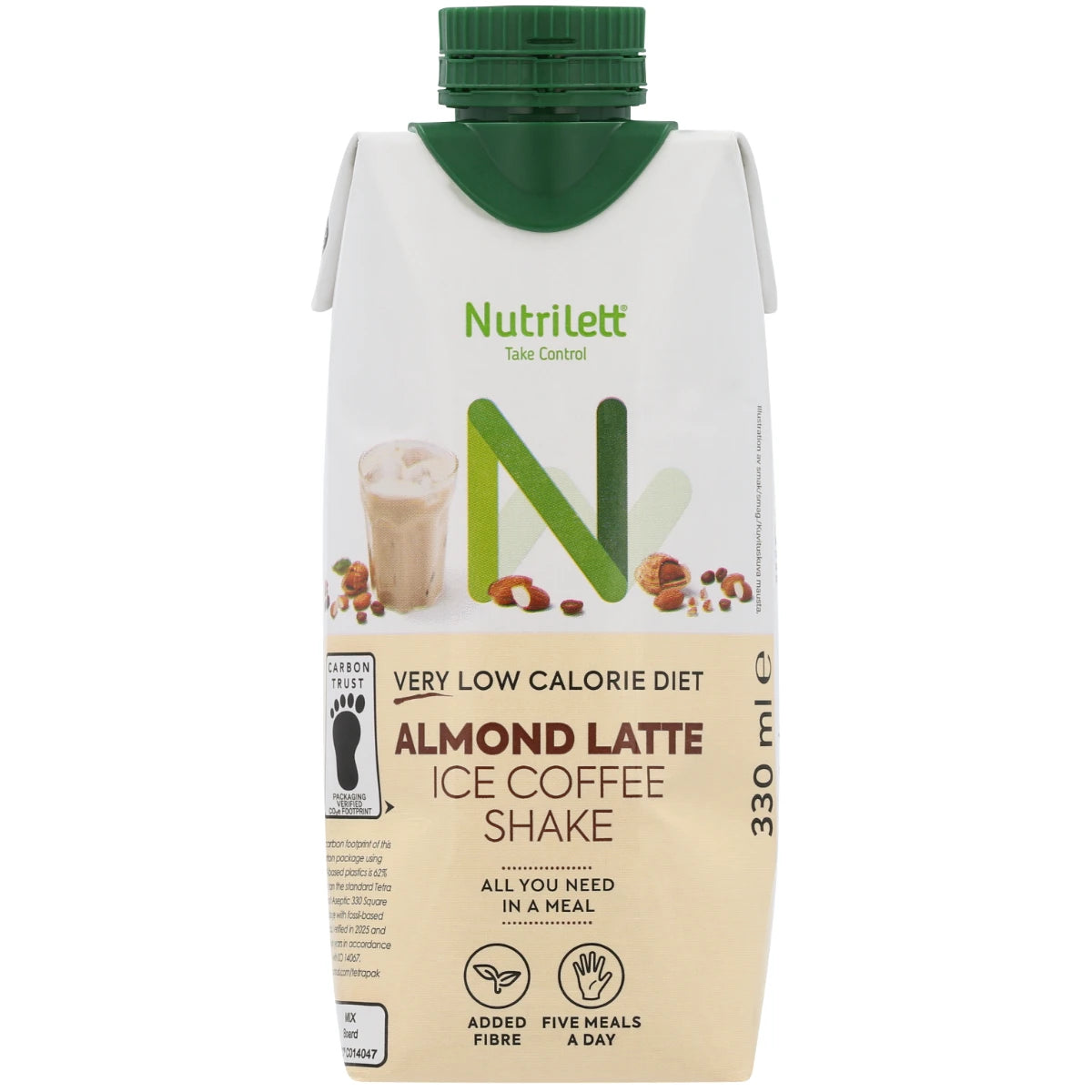 Nutrilett Almond Latte Ice Coffee Shake VLCD 330 ml – mantelimaitopohjainen jääkahvi erittäin niukkaenergiseen ruokavalioon