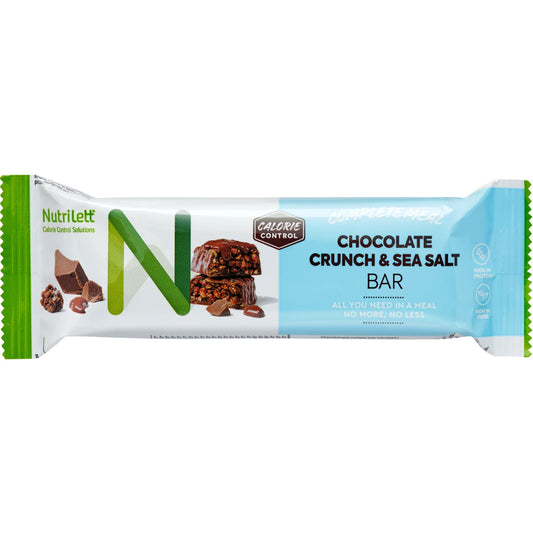 Nutrilett Chocolate Crunch & Sea Salt ateriankorvikepatukka 60 g – rapea suklaapatukka merisuolalla