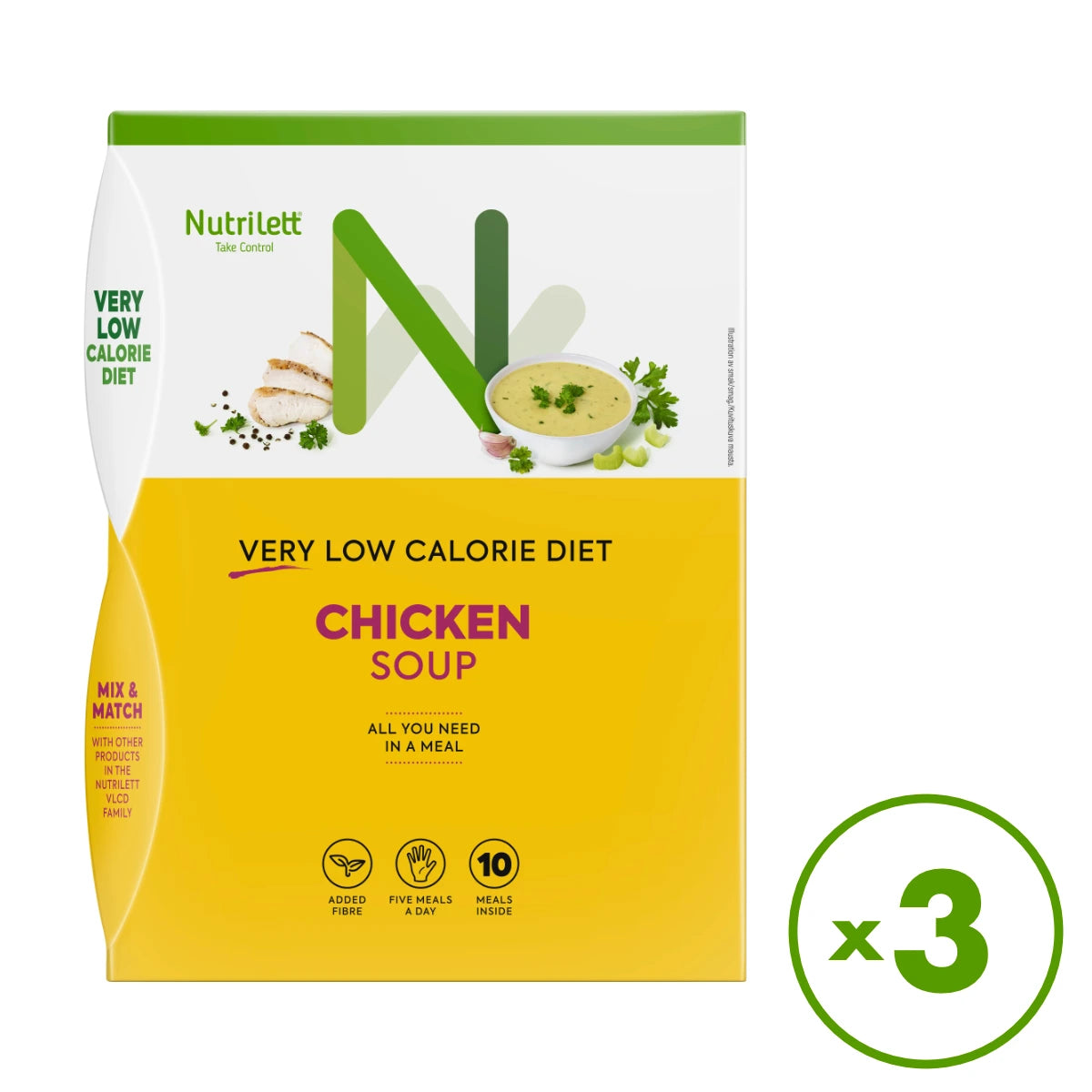 Nutrilett Chicken Soup VLCD ruokavalionkorvike 3 pakkausta