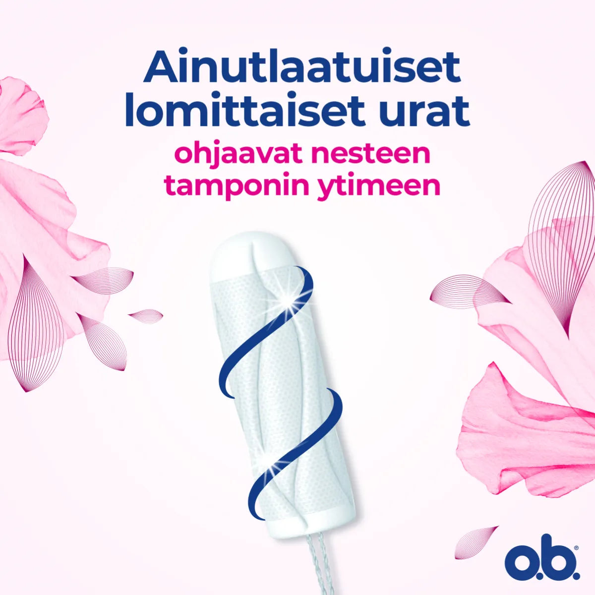 O.B. Procomfort Super tamponin ainulaatuiset urat ohjaavat nesteen tamponin ytimeen
