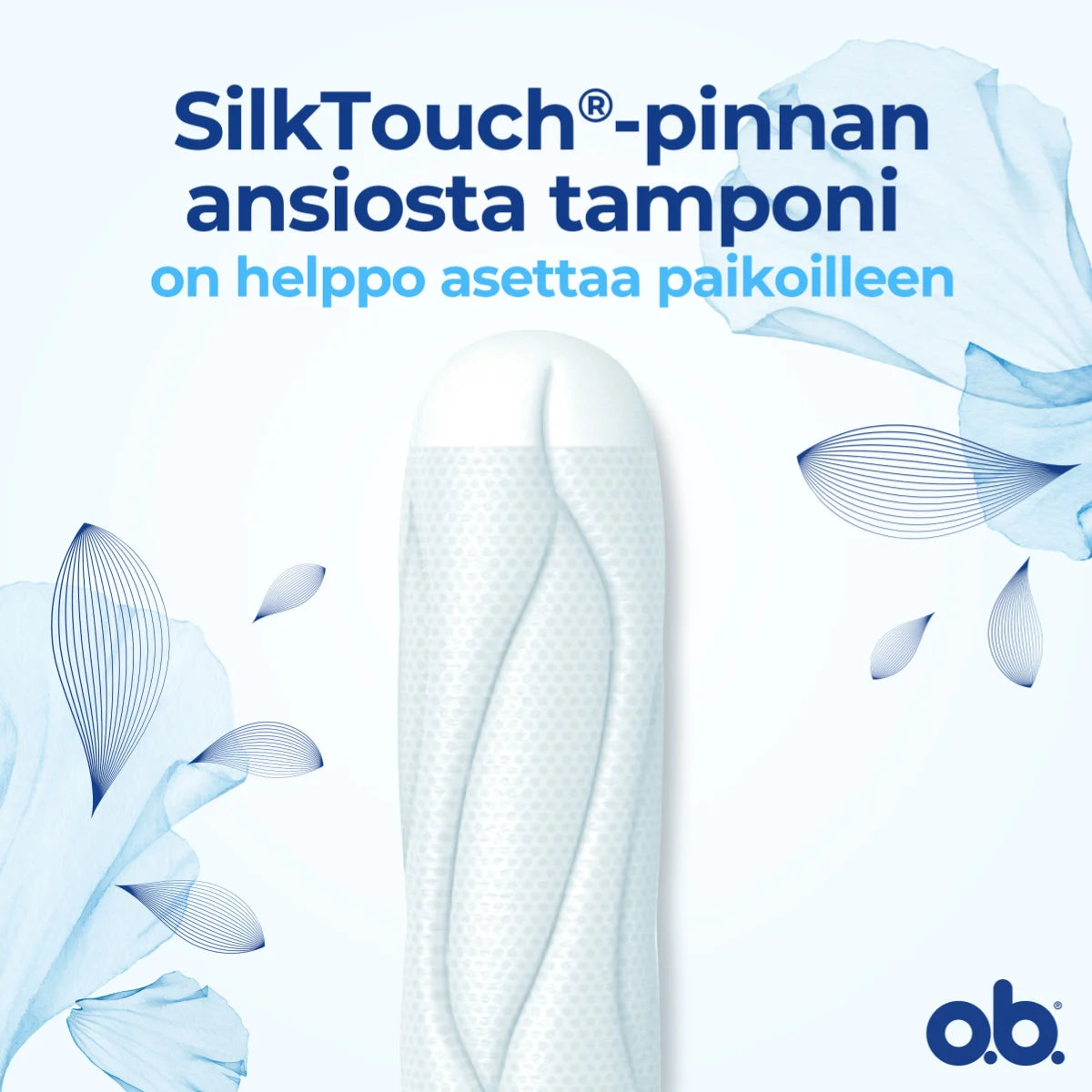 O.B. Procomfort Normal tamponi SilkTouch-pinnan ansiosta helppo asettaa paikoilleen