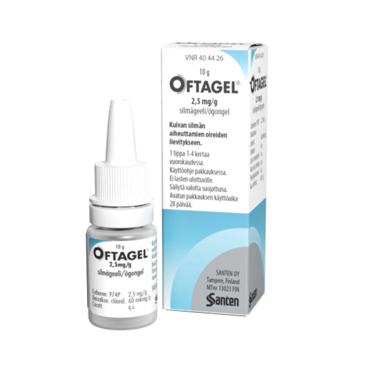 OFTAGEL 2,5 mg/g silmägeeli 10g pullo kuivan silmien aiheuttamien oireiden lievitykseen