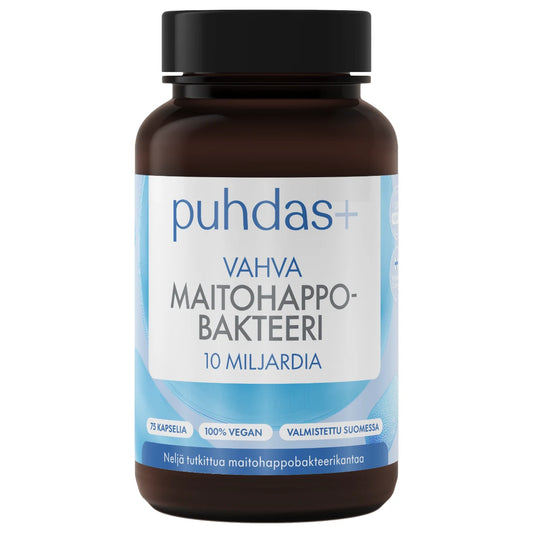 PUHDAS+ Vahva Maitohappobakteeri 10 miljardia vegekapseli 75 kpl