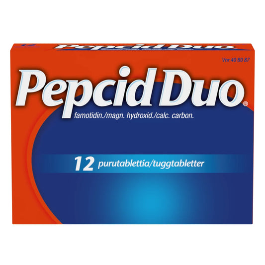 PEPCID DUO 10 mg/165 mg/800 mg purutabletti 12 kpl