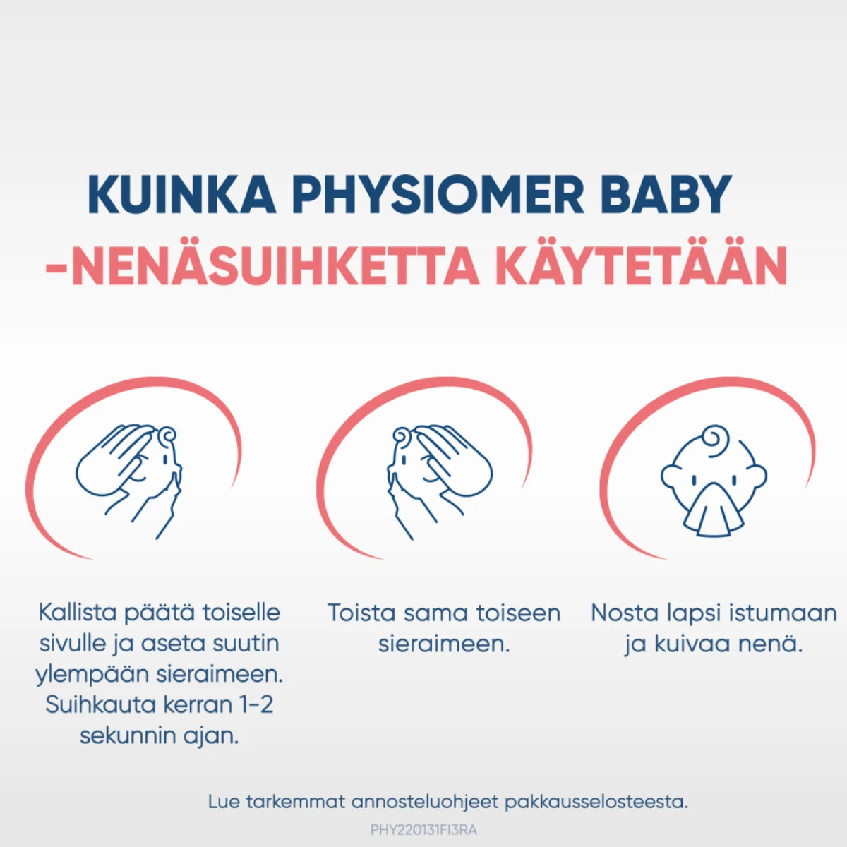 PHYSIOMER Baby Mist nenähuuhde käyttöohje