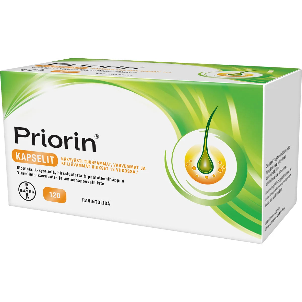 Priorin kapseli 120 kpl näkyvästi tuuheammat hiukset 12 viikossa