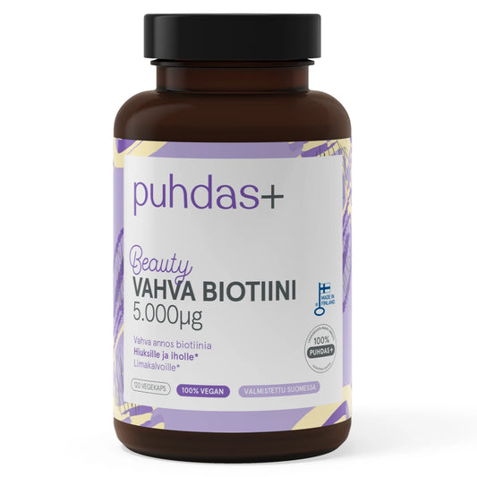 PUHDAS+ Beauty Vahva Biotiini 5.000 mikrog 120 kaps