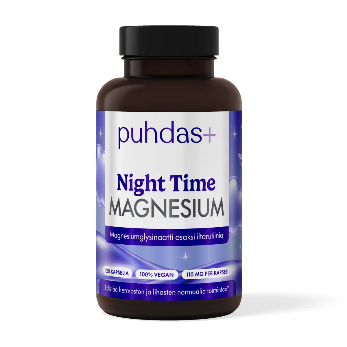 Puhdas+ Night Time Magnesiumglysinaatti kapseli 120 kpl 