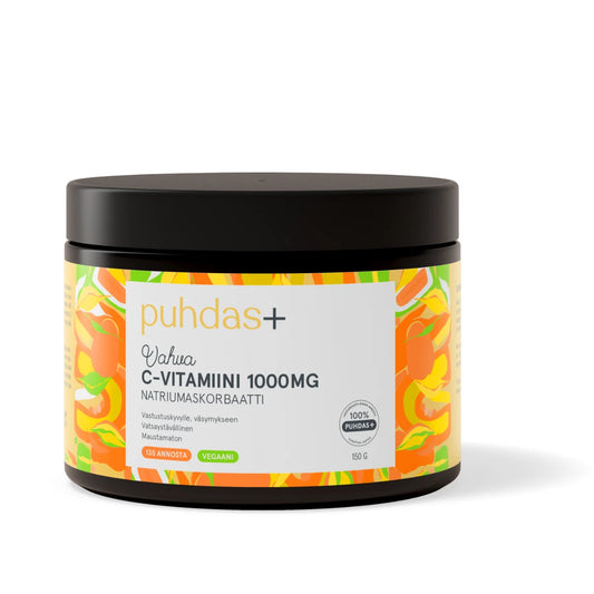 PUHDAS+ Vahva C-vitamiini 1000 mg natriumaskorbaatti jauhe 200 g