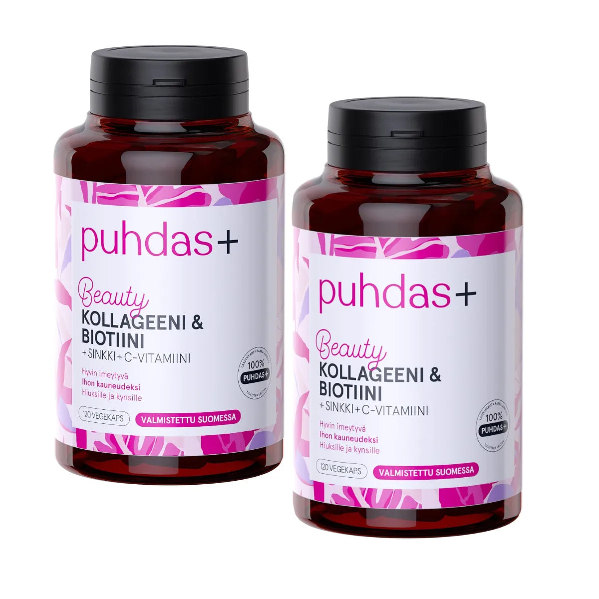 PUHDAS+ Beauty kollageeni & biotiini 2x120 kaps tuplapakkaus