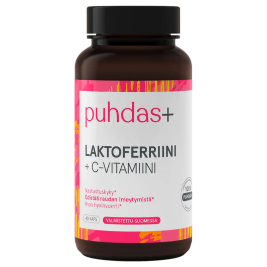 PUHDAS+ Laktoferriini + C-vitamiini kapseli 40 kpl