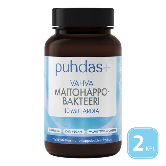 PUHDAS+ Vahva Maitohappobakteeri 10 mrd 2x75 kaps