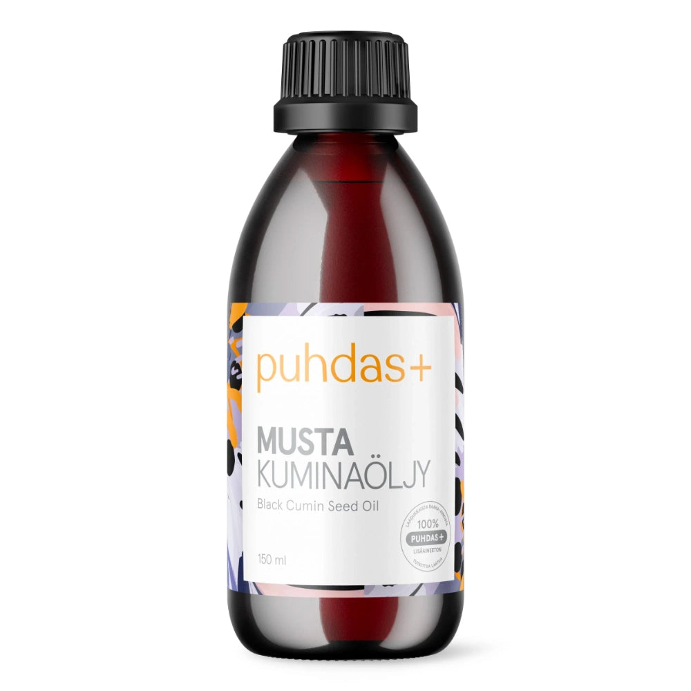 Puhdas+ Premium 100 % Mustakuminaöljy  (Black Cumin Seed Oil) 150 ml