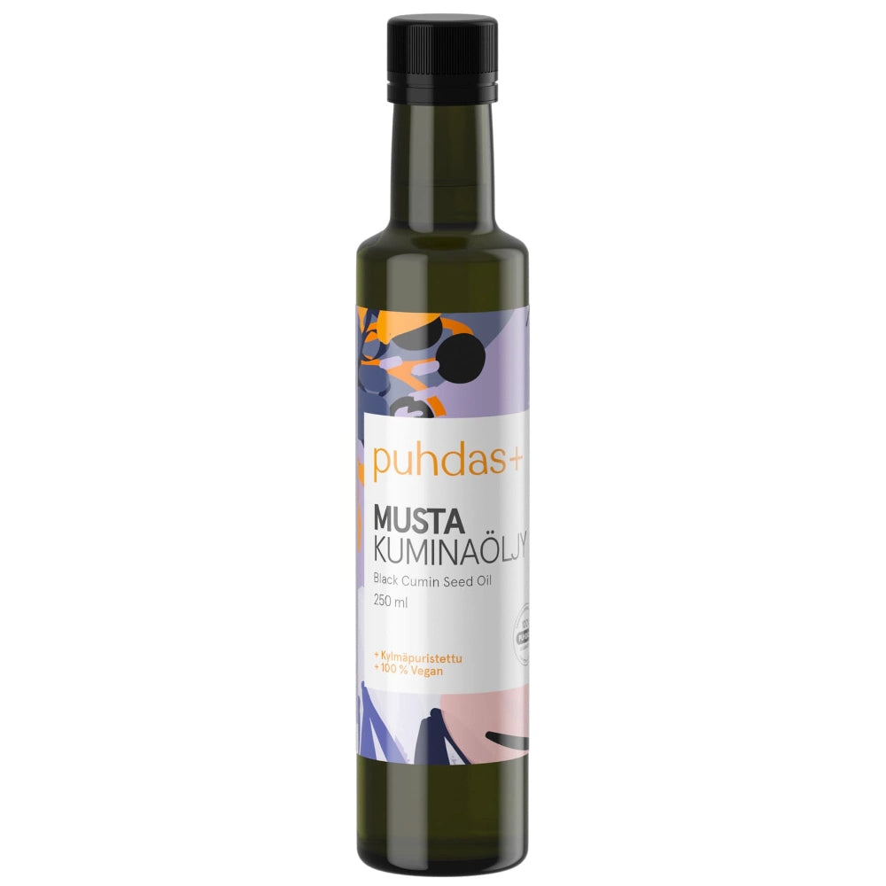 Puhdas+ Premium 100 % Mustakuminaöljy  (Black Cumin Seed Oil) 250 ml