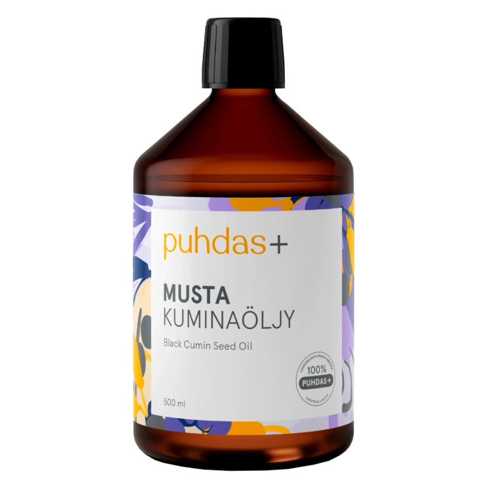 Puhdas+ Premium 100 % Mustakuminaöljy  (Black Cumin Seed Oil) 500 ml