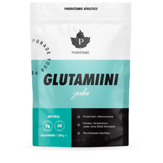 PUHDISTAMO Athletics Glutamiini 250 g L-glutamiinia sisältävä jauhe