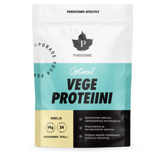 PUHDISTAMO Athletics Optimal Vege proteiini Vanilja 600 g korkealuokkainen kasviperäinen proteiini