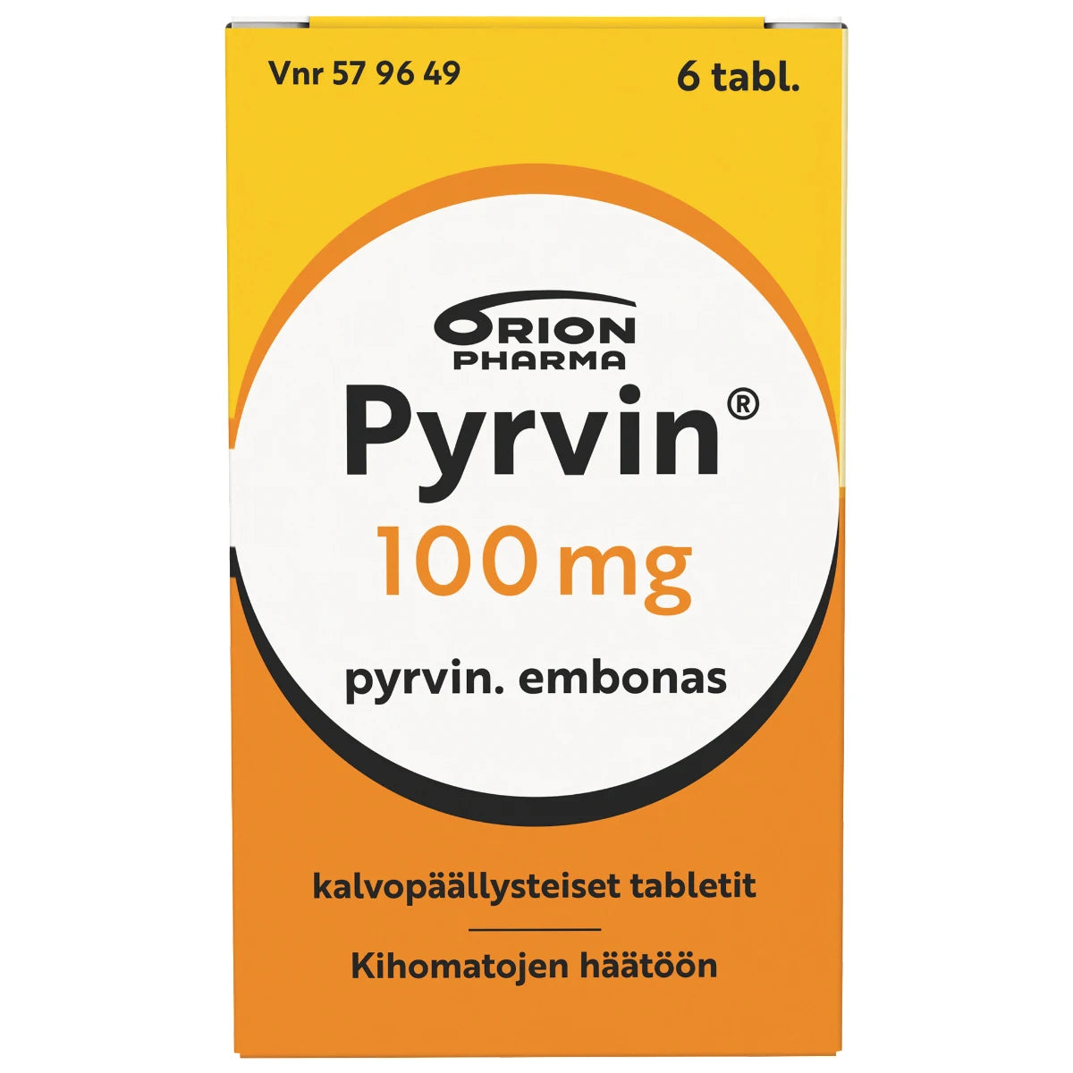 PYRVIN 100 mg tabletti, kalvopäällysteinen